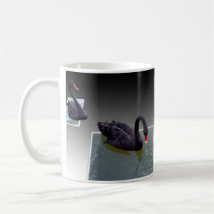 Cygnes Noirs Nager Dans Les Étangs, Café Mug