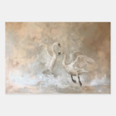 Cygnes - Peinture à l'huile Style Wrapping Papier (Devant 3)