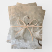 Cygnes - Peinture à l'huile Style Wrapping Papier (En situation)