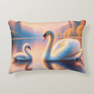 Cygnet en zwaan accent kussen
