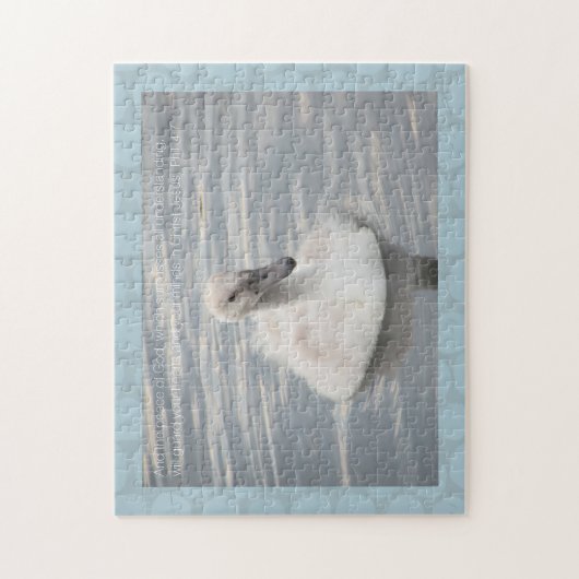 Cygnet Swan met Abstract patroonzaag Puzzle Legpuzzel (Verticaal)