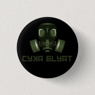Cyka Blyat, Stalker gasmasker en quote Ronde Button 3,2 Cm