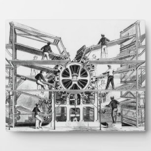 Cylinder drukpers uitgevonden door Richard March Fotoplaat