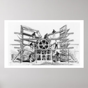 Cylinder drukpers uitgevonden door Richard March Poster