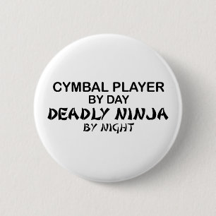 Cymbal Deadly Ninja bij nacht Ronde Button 5,7 Cm