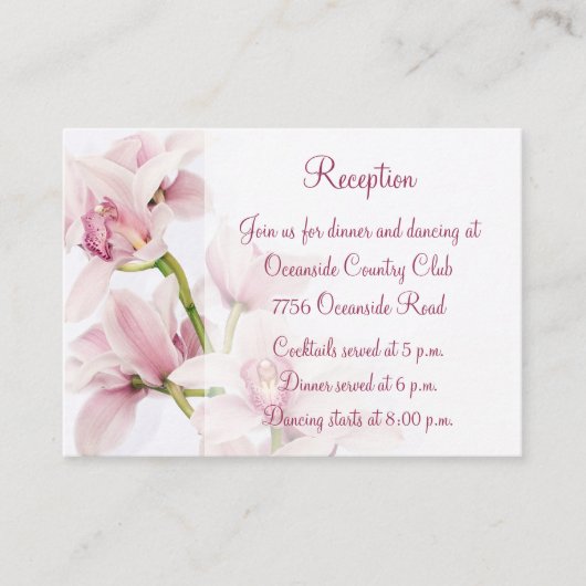 Cymbidium Orchid Mariage Réception Insertion Carte (Devant)