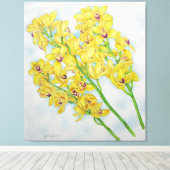 Cymbidium orchideeën canvas afdruk (Insitu (Houten vloer))