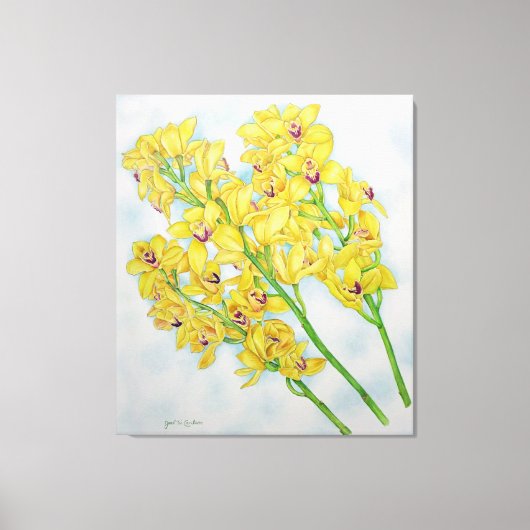 Cymbidium orchideeën canvas afdruk (Voorkant)