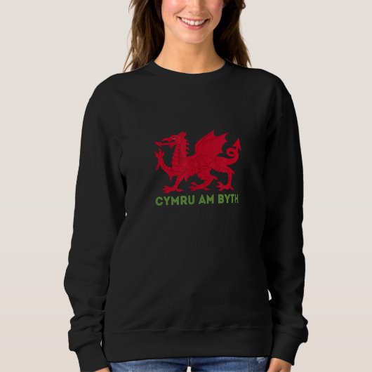 Cymru Am Byth Rugby Welsh Dragon Wales Player UK e Trui (Voorkant)