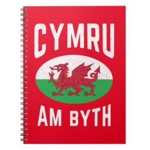 Cymru Am Byth Wales Flag Proud Welsh Rugby Notitieboek