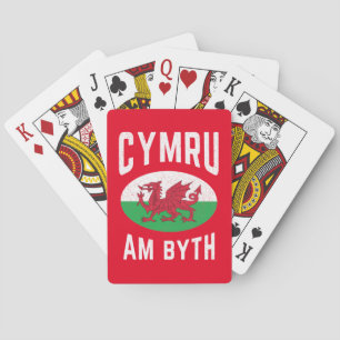 Cymru Am Byth Wales Flag Proud Welsh  Rugby Pokerkaarten