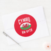 Cymru Am Byth Wales Flag Proud Welsh  Rugby Ronde Sticker (Envelop)