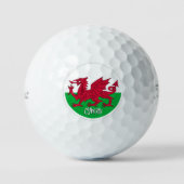 Cymru Patriots, Wales & Welsh Flag Golf Balls Golfballen (Voorkant)