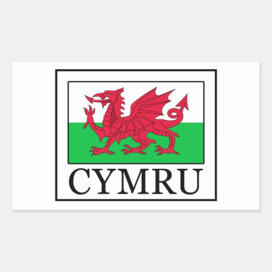 Cymru Rechthoekige Sticker (Voorkant)