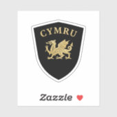 Cymru Schild Sticker (Vel)
