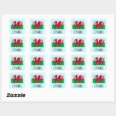 Cymru Vierkante Sticker (Vel)