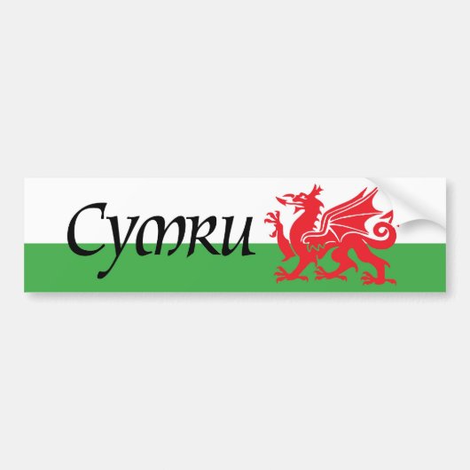 Cymru Wales Flag Bumpersticker (Voorkant)