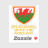 Cymru Wales-patriottisme Sticker (Vel)
