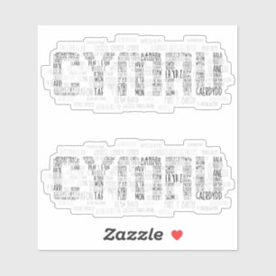 Cymru Wales Place names & Landmarks Word Art Sticker
