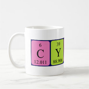 Cyndi nom de table périodique mug