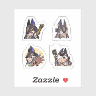 Cyno Genshin Impact 4 stuks stickerblad Extra Pac Sticker