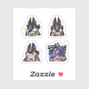 Cyno Genshin Impact 4 stuks stickerblad Sticker