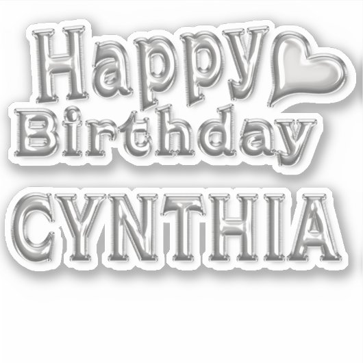 Cynthia Happy Birthday Autocollants (Devant)