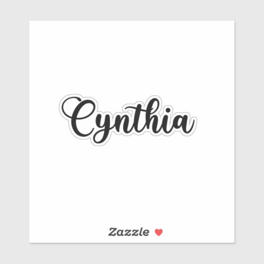 Cynthia Naam - Handgeschreven kalligrafie Sticker (Vel)