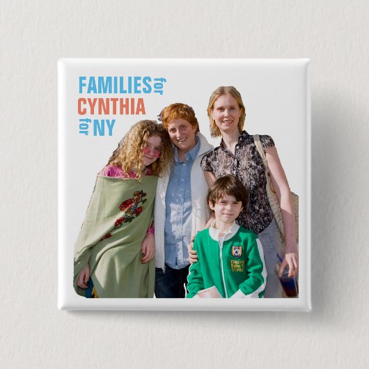 Cynthia Nixon voor NY-gouverneur 2018 Vierkante Button 5,1 Cm (Voorkant)