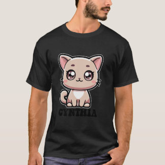 Cynthia Schattige Kitty Cat Design voor Meisjes Na T-shirt