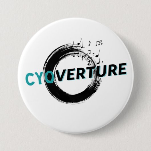 CYOverture Logo Speld Ronde Button 7,6 Cm (Voorkant)