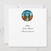 CYPERBOMEN EN POPPIËNTEN IN TUSCANY, rood blauw Kaart (Achterkant)