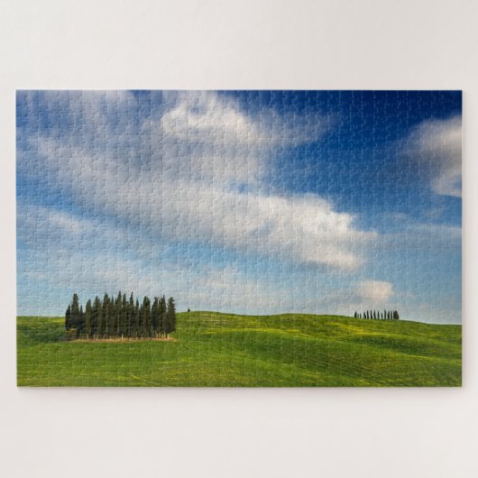 Cypersbomen in het Toscaanse landschap Legpuzzel (Horizontaal)