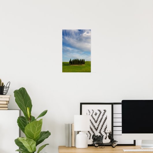 Cypersbomen in het verticale poster van Toscane (Thuiskantoor)