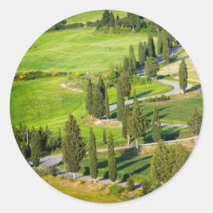 Cyperwikkelweg in Toscane-ronde sticker