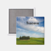 Cypress-bomen in Toscane tekstmagneet Magneet (Voorkant / Achterkant)
