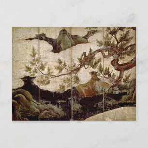 Cypress door Kano Eitoku, Muromanchi-periode Briefkaart