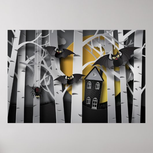 Cypress Forest en Bats Poster (Voorkant)