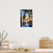 Cypress Gardens Florida Rustic Bridge over Kanaal Poster (Keuken)