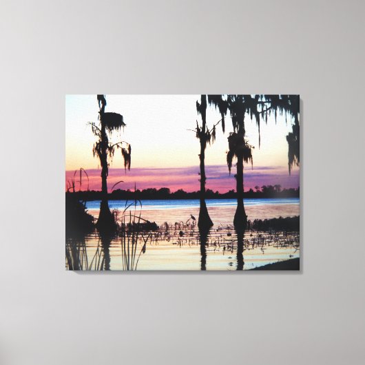 Cypress Gardens Floride Sunset marais toile art (Recto)