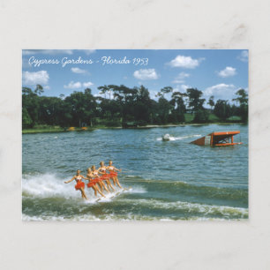 Cypress Gardens Water Ski Show Aqua Maids uit 1950 Briefkaart