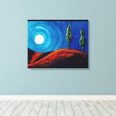 Cypress Maan Canvas Afdruk (Insitu (Houten vloer))