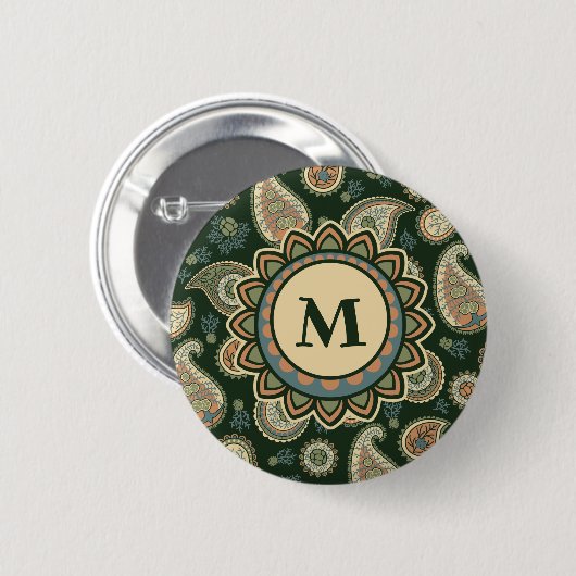 Cypress Paisley Pattern Button (Voorkant /achterkant)