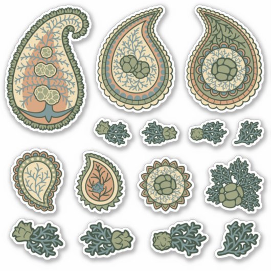 Cypress Paisley pictogrammen verzameling Sticker (Voorkant)