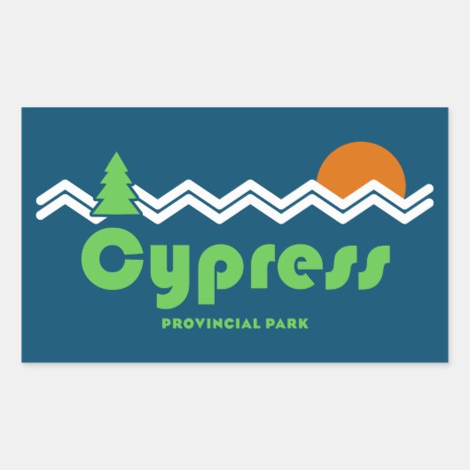 Cypress Provincial Park Retro Rechthoekige Sticker (Voorkant)