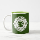 Cypress Provincial Park Zon Bomen Tweekleurige Koffiemok (Links)