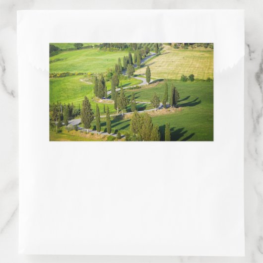 Cypress route sinueuse, Toscane autocollant rectan (Sac)