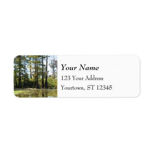 Cypress Swamp Landschap Etiket (Voorkant)