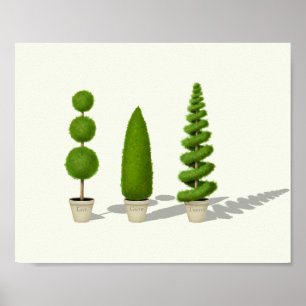  Cypress Topiaries "Live Grow Thrive" Poster