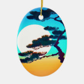 Cypress Tree en Volle Maan Keramisch Ornament (Voorkant)